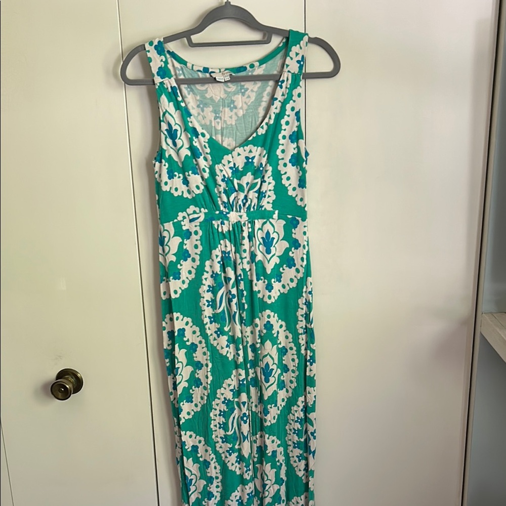 Boden Teal and White Maxi Dress
